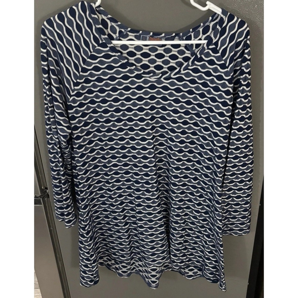 Tianello Steve Barraza‎ Women's Large Textured Knit Top Blouse Long Sleeve